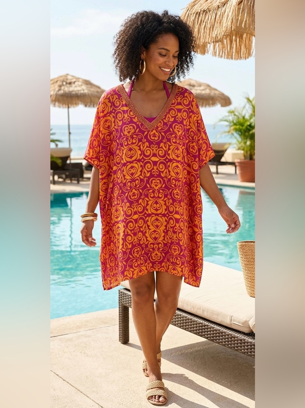 NveeLop Sun Pink & Orange UV Protection Cover-Up